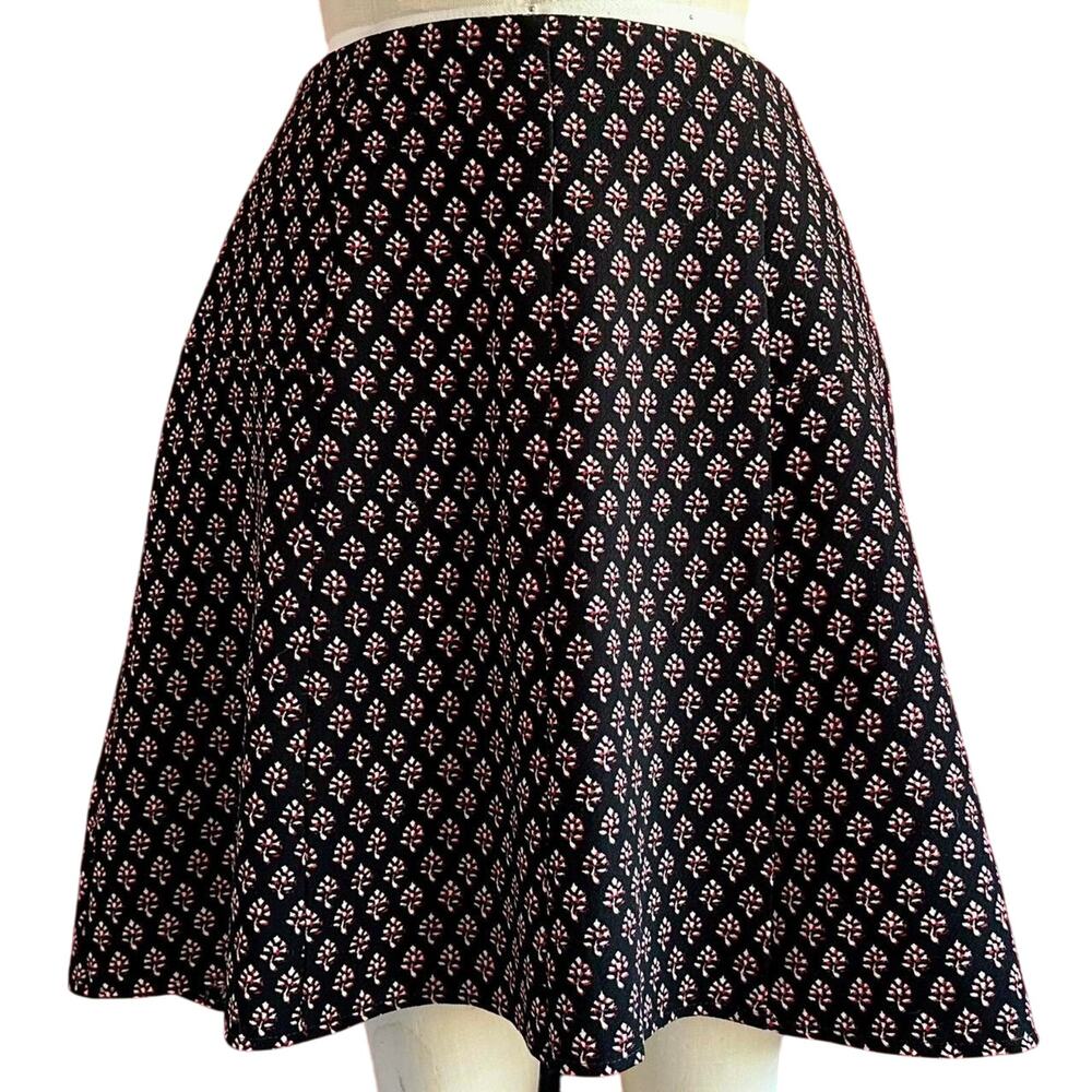 Womens Skirt Size 8 Black Red Flare HighWaist Twee Professional Coquette Office